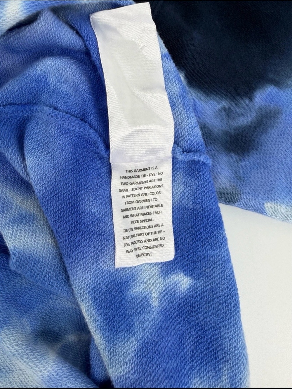 Calvin Klein Jeans Hoodie Women XL Blue Tie Dye Cropped Pullover Zip Neck NWT - Picture 10 of 13